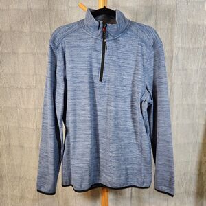 Avalanche $45 Medium Blue Heather Stretch Stand Collar Quarter Zip Pullover